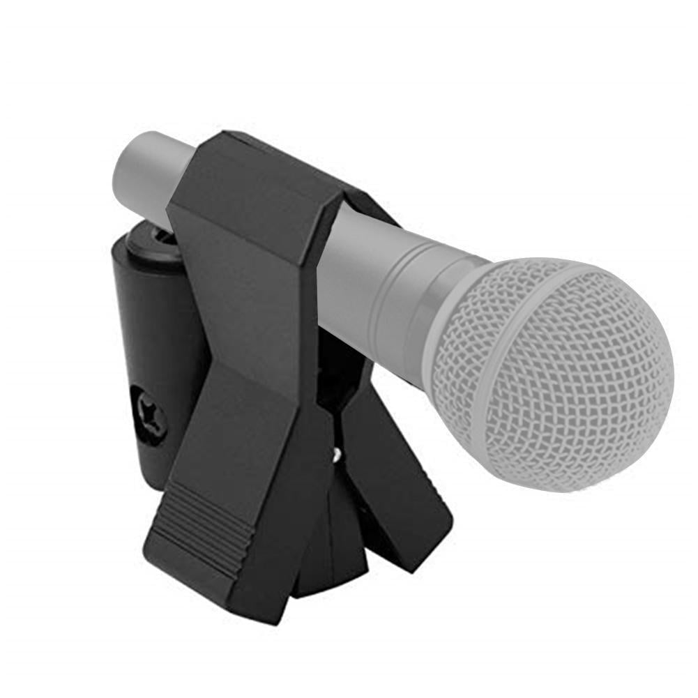 Flexible Microphone Mic Stand Accessory Plastic Clamp Clip Holder Mount Black