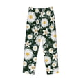 thumbnail image 6 of Uemuo White Daisies and Bee Pattern Men's Wide Leg Palazzo Lounge Pants with Pockets Light Weight Loose Comfy Casual Pajama Pants-, 6 of 9