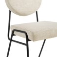 thumbnail image 6 of Side Dining Chair, Beige Black, Fabric, Mid Century Kitchen Cafe Bistro Hospitality Restaurant, Modern Contemporary HB34613, 6 of 9