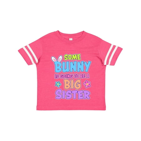

Inktastic Some Bunny is Going to Be a Big Sister with Bunny Ears and Flowers Gift Toddler Toddler Girl T-Shirt