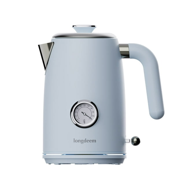 1L Portable Stainless Steel Electric Kettle, Travel Mini Boiler, Auto Shut-Off, Cool Touch, Blue