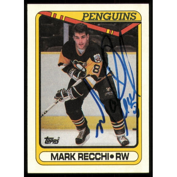 Mark Recchi Autographed 1990-91 Topps Rookie Card #280 Pittsburgh Penguins SKU #255115