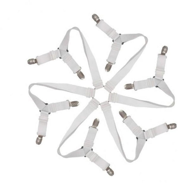 Set de Bandas Elásticas para Sábanas, Ganchos para Fijar Ropa de Cama, Protector de Colchón 5 piezas