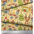 thumbnail image 3 of Soimoi Poly Georgette Fabric Gift Box,Snowman & Tree Christmas Printed Fabric 1 Yard 42 Inch Wide, 3 of 3