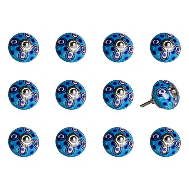 KNOB-IT VINTAGE HANDPAINTED CERAMIC KNOBS (12-Pack) K4009