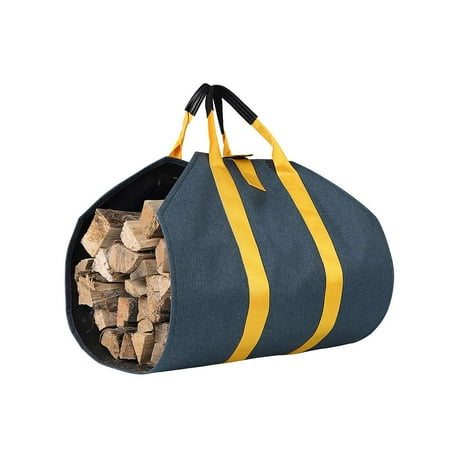 Firewood Holders Indoor Firewood Log Carrier Bag Durable Wood Tote Indoor Log Storage Holder Bag Fireplace Wood Stove Accessories (Blue) by ZELARMAN ()