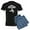 With Blue Strpe Pant, variant on - I Row Whats Your Super Power Pajamas - Men's Dark Loose Fit Cotton Pajama Set