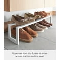 thumbnail image 6 of Yamazaki Home Expandable Shoe Rack - Two Sizes, White, Steel, Single, Holds 4 to 8 shoes, Expandable, 6 of 8