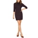 thumbnail image 5 of INSPIRE CHIC Vestido Vintage de Mujer con Manga 3/4 y Cuello Alto a Cuadros L Rojo Oscuro, 5 of 8