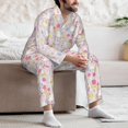 thumbnail image 6 of KLL Cartoon Rabbit And Butterfly Sleepwear Mens Flannel Pajamas,Long Cotton Pj Set, 6 of 7