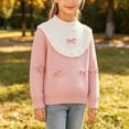 thumbnail image 5 of yillto Sweater for Little Girls Knit Soft Long Sleeve Warm Fall Winter Cute Crewneck Pullover Tops, 5 of 7