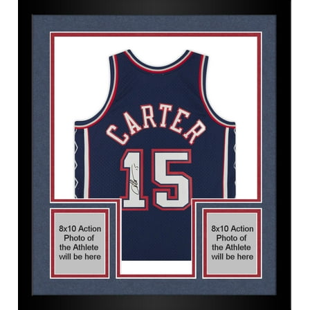 Framed Vince Carter New Jersey Nets Autographed Mitchell & Ness 2006-07 Navy Replica Jersey - Fanatics Authentic Certified