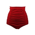 thumbnail image 4 of Ame Women Fashion High Waist Bikini Bottom Ladies Retro Solid Pleated Swimming Briefs Shorts，S-3XL, 4 of 7