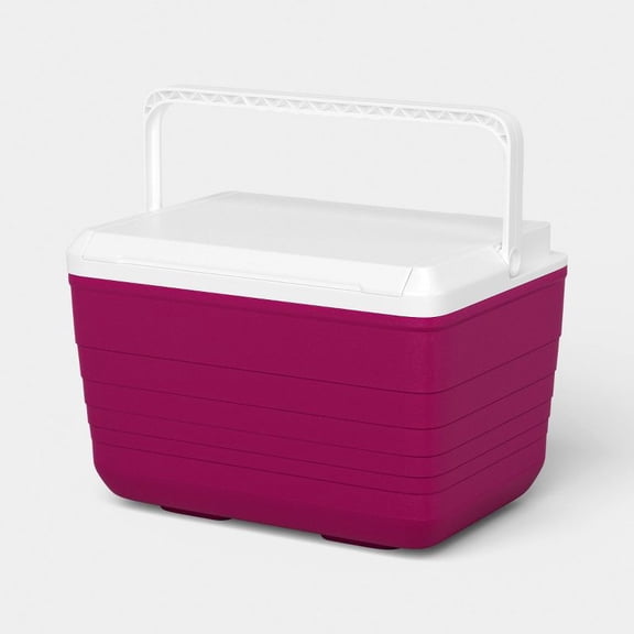10 Quart Hard-Sided Cooler, Pink, Portable Insulated Cooler for Drinks and Food Storage, Holds up to 14 Cans, Outdoor Use for Picnics, Travel, and Beach