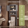 thumbnail image 4 of Over The Toilet Storage Cabinet, Asofer Bathroom Space Saver Organizer above Toilet with Adjustable Shelf & Door, 4 of 10