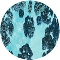 thumbnail image 1 of Ahgly Company Tapis Rond Lavable en Machine Intérieur Transitionnel Bleu Geai Bleu, 8 Pieds Rond, 1 of 7