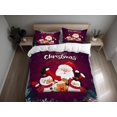 thumbnail image 1 of Muñeco de nieve Santa Claus Navidad Juego de cama Holiday Gift Funda Nórdica King Queen, 1 of 3