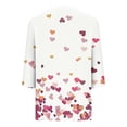 thumbnail image 5 of TaTaai Women Valentine's Day Random Print T-Shirt V-Neck Three Quarter Sleeve Loose Casual Pullover Top Ladies Daily Street Wear Lightweight Breathable Washable Top Gift, 5 of 5