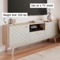 thumbnail image 4 of Living Skog  Alba Beige TV Stand Console with Drawer Fits TV's up to 65 in. with Wood Legs Mid Century Modern Design Grey Laminate,MDF Up to 175 lbs, 4 of 5