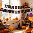 thumbnail image 4 of Hovilon Spooky Halloween Pennant Garland Banner with Pumpkin Ghost Graphic, Lightweight Paper Party Flags for Wall Window Mantel Doorway, Festive Holiday Home Decor Supplies for Themed Events, 4 of 6