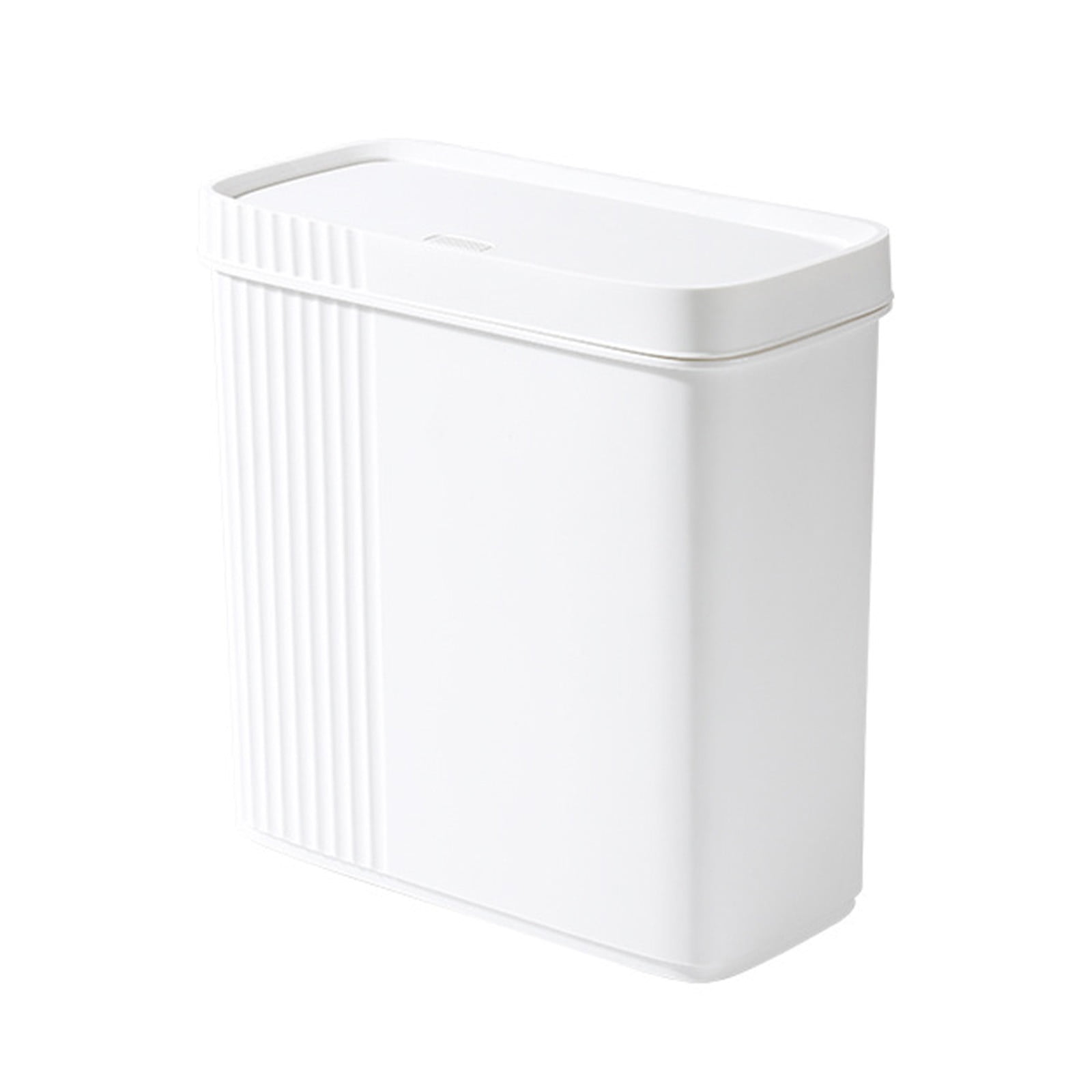 under $5 Fufafayo Trash Can with Lid, Small Bathroom Trash Can Wastebasket, Slim Garbage Can with Inner Bucket, Press Top Lid Garbage Container Bin for Kitchen, Home, Office, Bedroom