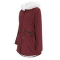 thumbnail image 5 of KIJBLAE Rollbacks Fall Winter Coat for Women Thick Sherpa Fleece Lined Parka Winter Coat Long Pea Coat Outerwear Wine XXL, 5 of 7