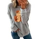 thumbnail image 1 of UKAP Sudadera con Estampado de Calabaza para Mujer, Sudadera de Otoño de Manga Larga, Jersey Informal con Cuello Redondo, Tops, 1 of 3