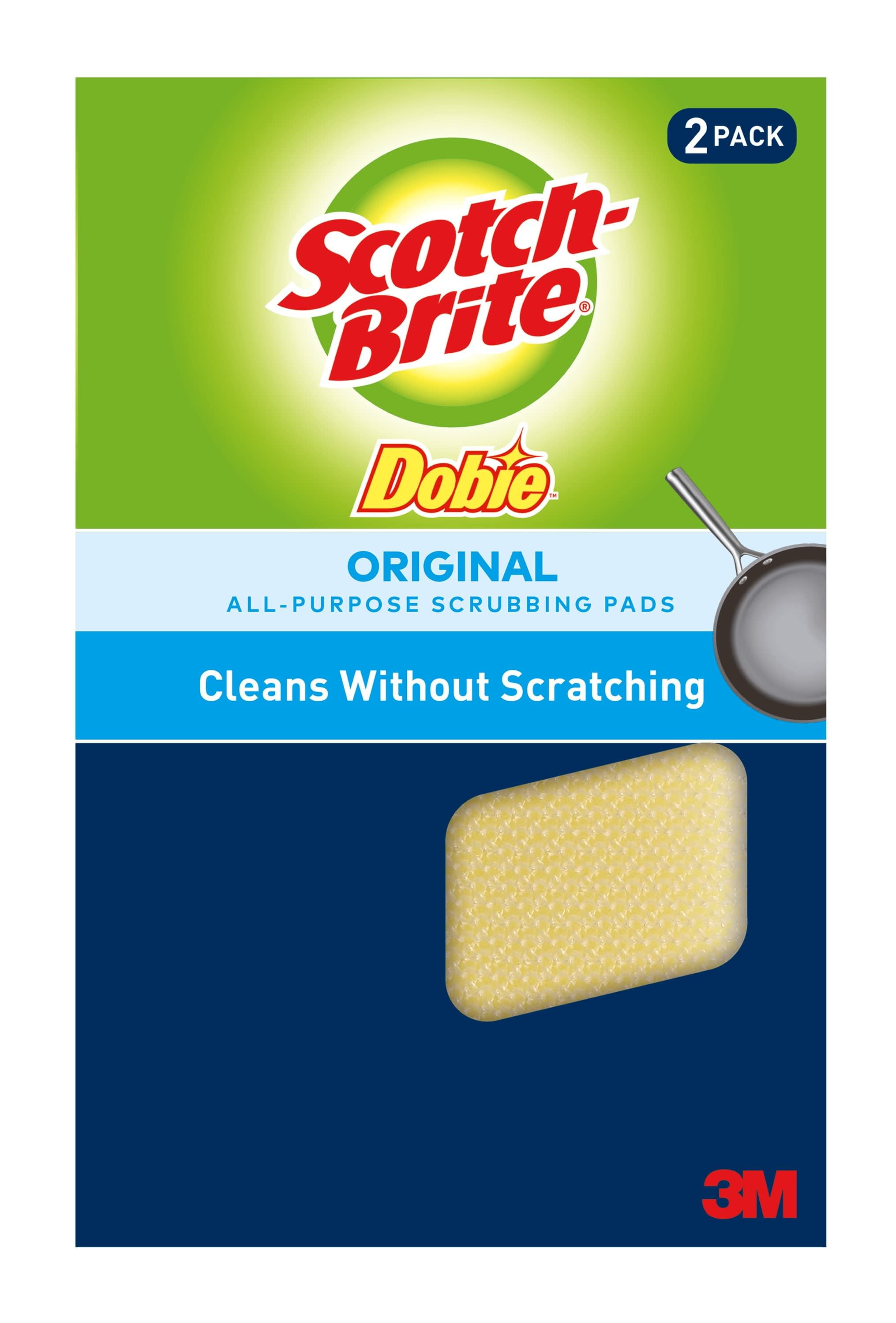ScotchBrite NonScratch Dobie All Purpose Cleaning Pad, 2 Pads Total