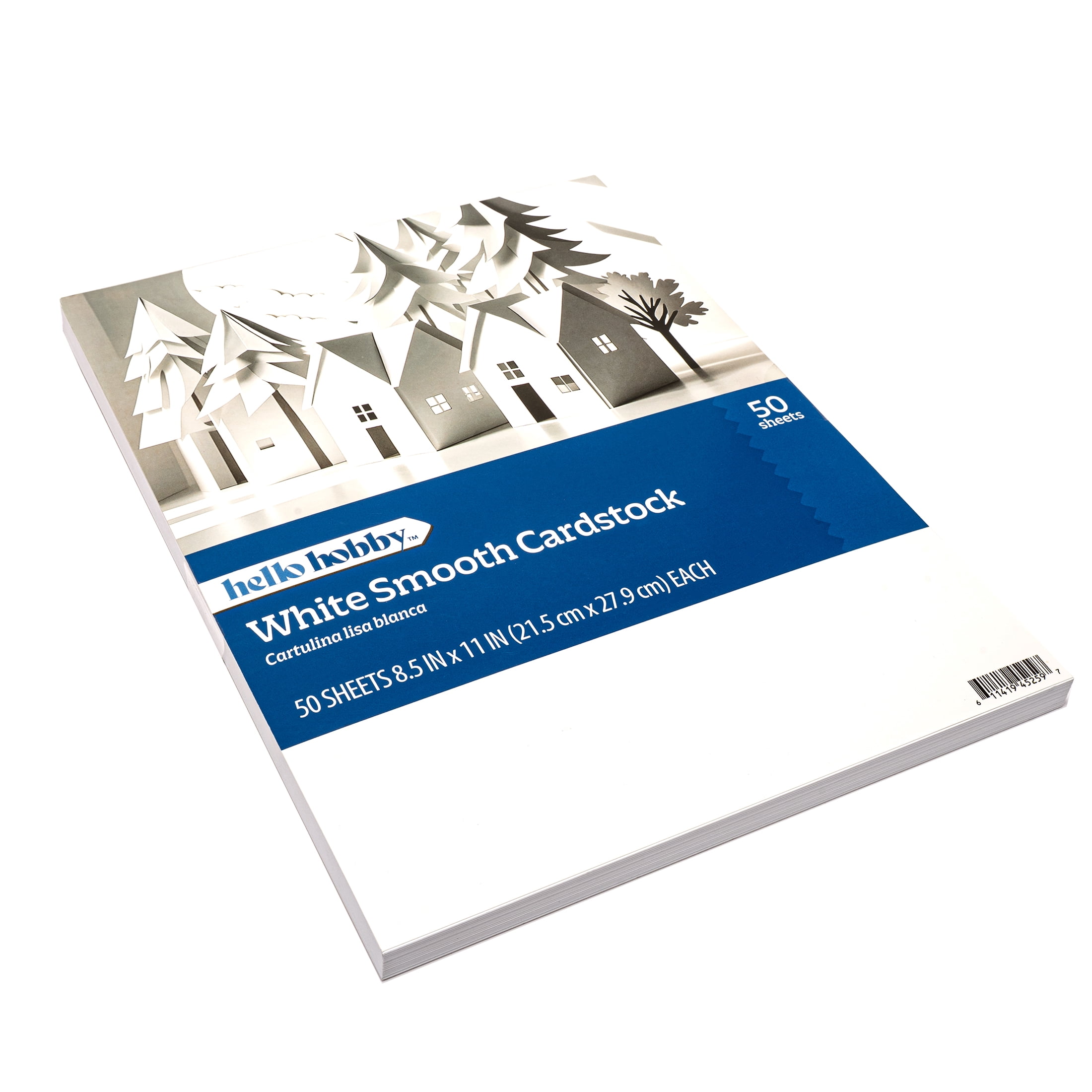 White Smooth Cardstock Paper by Hello Hobby- 8.5 x 11 inches - 50 pack