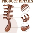 thumbnail image 3 of OPALESQUE Peine de Madera con Dientes Anchos, Masajeador de Cuero Cabelludo con Sándalo Natural para Mujer, Hombres y Ancianos, Herramienta para el Cuidado Del Cabello y la Relajación, 3 of 7