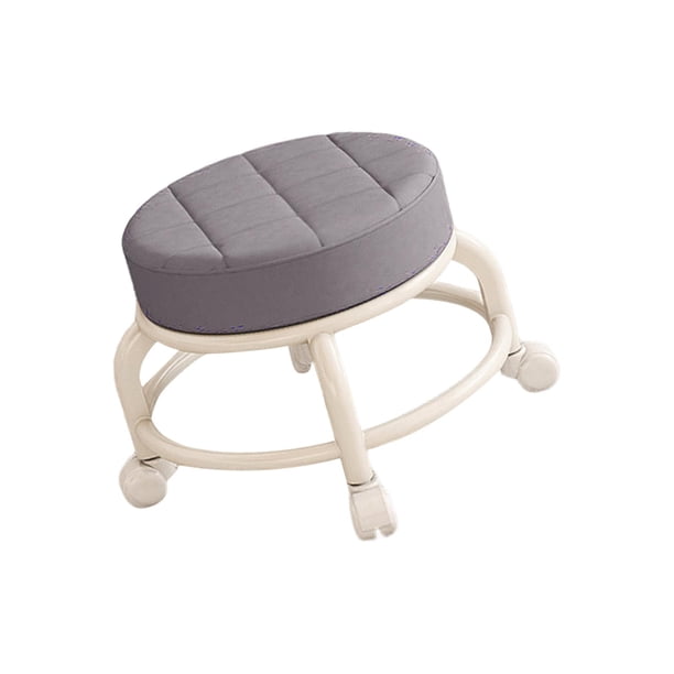 Tabouret Bas À roulettes, Tabouret De Pédicure Rotatif 360° pour La Maison, Chaise Courte À roulettes, Petit Tabouret À roulettes, Petit Tabouret Bas À roulettes en Cuir (Size : F