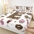 thumbnail image 3 of Feelyou Kids Initial E Twin Sheet Sets, Fashion Leopard Print Bedding, 3 Pieces, 3 of 7