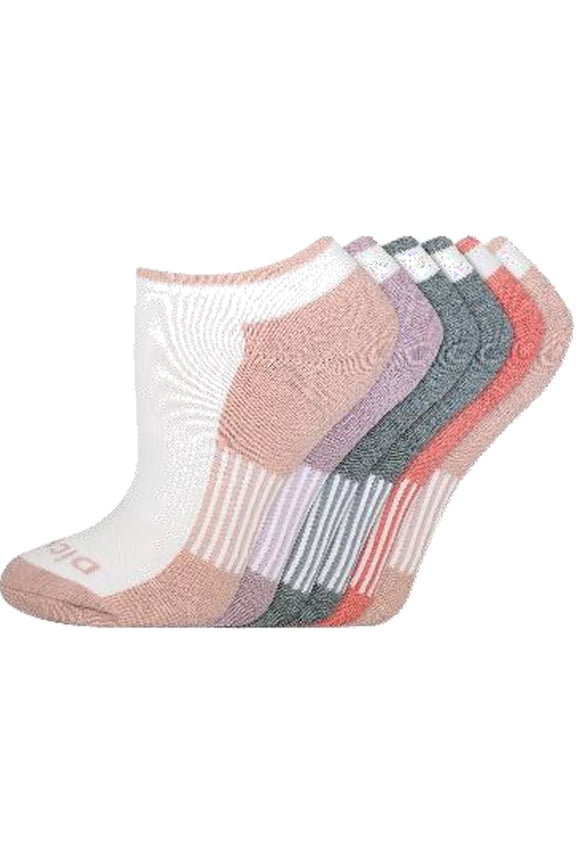Women's Dri-Tech Moisture Control No Show Socks, Sizes 6-9,White/w Rose