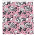thumbnail image 3 of Ambesonne Floral Shower Curtain, Vintage Garden Flowers, 69"Wx70"L, Coral Black and White, 3 of 3