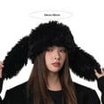 thumbnail image 3 of Trapper Hats for Women Fashion Ladies Winter Hat Long Ear Hat Cozy Thick Plush Warm Windproof Ear Pure Color Lightweight Unisex Cosplay Cap Black Light Blue, 3 of 3