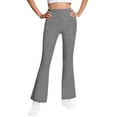 thumbnail image 2 of BFHHYA Girls' Fleece-Lined Flared Legging Pants High Waist Slim-Fit Pants Trendy Warm Bell Bottom Pants for Yoga & Sports(5-16Y), 2 of 6