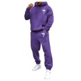 thumbnail image 2 of Men's Suits Product Title for Men Casual Solid Two Piece Hooded Sports Set with Raglan Sleeve Drawstring Pant Set, 2 of 5