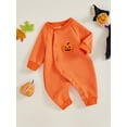 thumbnail image 5 of Miaouyo Baby Boy Girl Halloween Romper Cute Ghost Embroidery Long Sleeve Full Length Jumpsuit for Fall, 5 of 9