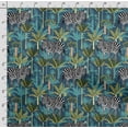thumbnail image 4 of Soimoi Animals Print,Cotton Poplin, Sewing Fabric Sold by The Yard 42 Inch Wide,Sewing Craft Quilting/Quilt Making Fabric, Teal Blue, 4 of 5
