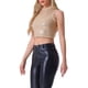 thumbnail image 4 of TOP CORTO METÁLICO INSPIRADOR CHIC SIN MANGAS PARA MUJER, BRILLANTE Y CON LENTEJUELAS, TALLA XS, ORO ROSADO, 4 of 6
