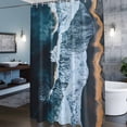 thumbnail image 3 of Blue Ocean Shower Curtains for Bathroom, Wave Coastal Beach Seaside Nature Scenery Washable Fabric Shower Curtain with Hooks Waterproof Bathroom Decor Sets, 72 x 72 Inches, 3 of 9
