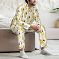 thumbnail image 7 of Fotbe a banana blowing air kisses Pattern Long Sleeve Pajama Set for Men,Sleepwear Set,2-piece Loungewear Set,Soft PJs Comfy Nightwear with Pockets-XX-Large, 7 of 7
