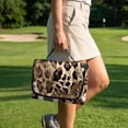 thumbnail image 2 of SEANATIVE Golf Cart Accessories Universal Golf Cart Seat Covers Portable Foldable Design, Anti-Scratch Non-Slip Club Car Front Seat Blanket Towel Machine Washable, Leopard Cow Print Beige Brown, 2 of 7