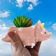 thumbnail image 6 of Ceramic Dinosaur Planter with Tray - Blue Triceratops Succulent Pot, 6 Inch Small Cactus Flower Holder, Cute Desktop Decor for Home Office, Unique Gift for Plant Lovers, 6 of 8