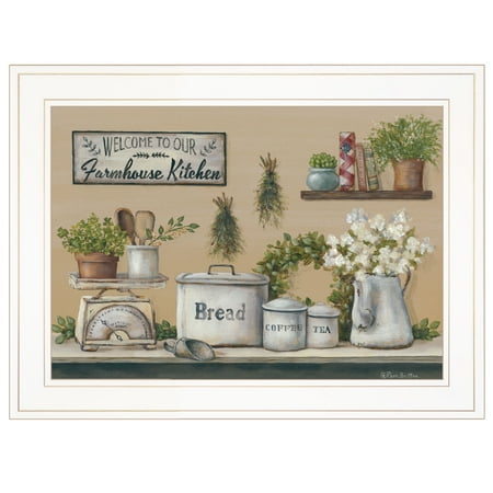 

Garden Farmhouse Kitchen By Pam Britton Ready to Hang Framed Print White Frame