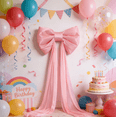 thumbnail image 4 of Easter Extra Large Decorative Bow with Long Tail - Big Bow for Party Wedding Shower Wall Christmas Tree, Aesthetic Holiday Ornament for Home Birthday Festival Celebration Decor, Pink, 4 of 10