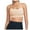 Beige, variant on Women's Light Support Strappy Sports Bra Low Cut Wirefree Padded Yoga Cami Criss Cross Back White XL