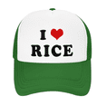 thumbnail image 2 of I Heart Rice Love Food Funny Trucker Hat Mesh Cap Unisex Green, 2 of 5