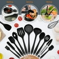 thumbnail image 6 of Vesteel 15 Piece Kitchen Utensils Set, Silicone Cooking Utensils with Holder, Non-Stick Cookware Friendly & Heat Resistant - Black, 6 of 7