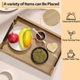 thumbnail image 4 of TROPOW Acacia Wood Serving Tray with Metal Handles, 17x12 Inch Decorative Ottoman Tray for Coffee Table, Breakfast in Bed Tray, Multipurpose Serving Tray for Living Room, Kitchen, Bar, 4 of 7